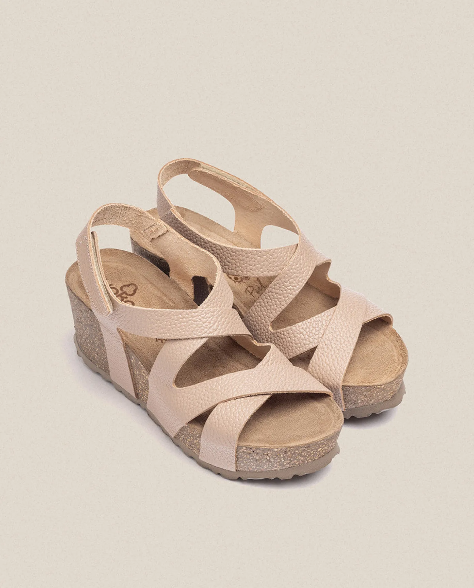Sandalia Cuña Bari 303 Beige