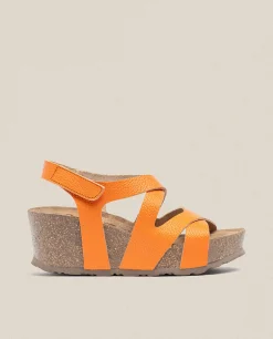 Sandalia Cuña Bari 303 Naranja