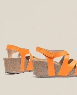 Sandalia Cuña Bari 303 Naranja