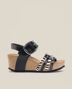 Sandalia Cuña Bari 304 Negro