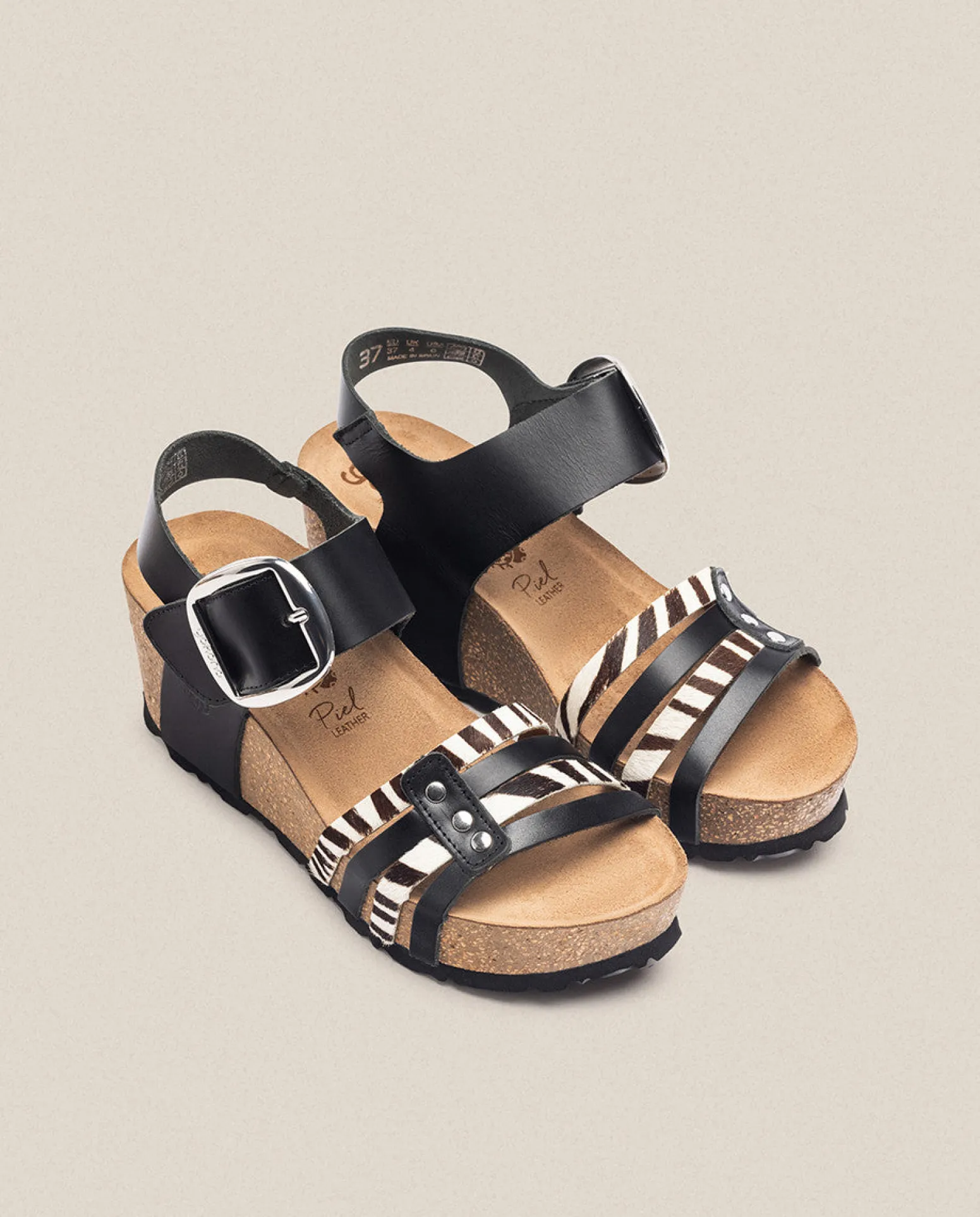 Sandalia Cuña Bari 304 Negro