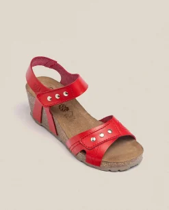 Sandalia Cuña Cadiz 303 Rojo